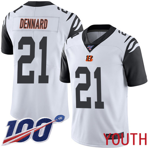 Cincinnati Bengals Limited White Youth Darqueze Dennard Jersey NFL Footballl 21 100th Season Rush Vapor Untouchable